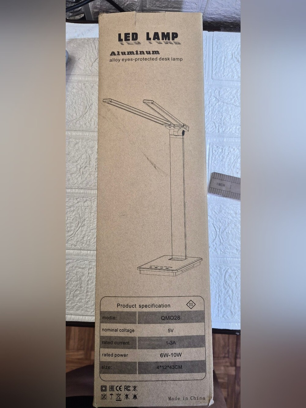 LED LampAlloy Eyes-Protected Desk Lamp (Aluminum) White double lights with cord